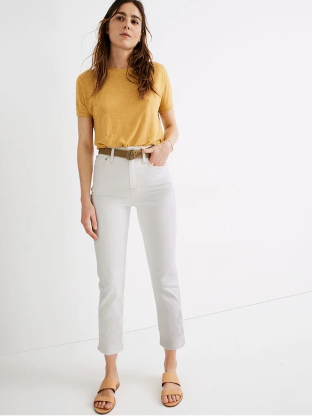 NWT Madewell Classic Straight Jeans in Tile White Size 25
